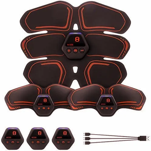 10 Modes In Stock Ems Pulse Abdominal Muscle Patch Three-Piece Set Portable Muscle Stimulator Vest Line Trainer