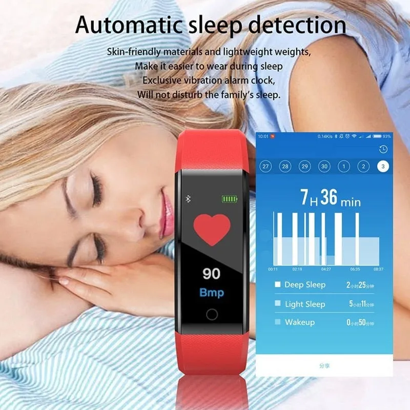 115 Plus Bluetooth Smart Watch Heart Rate Monitor Smart Watch Fitness Tracker Bracelet Waterproof Smart Wristband