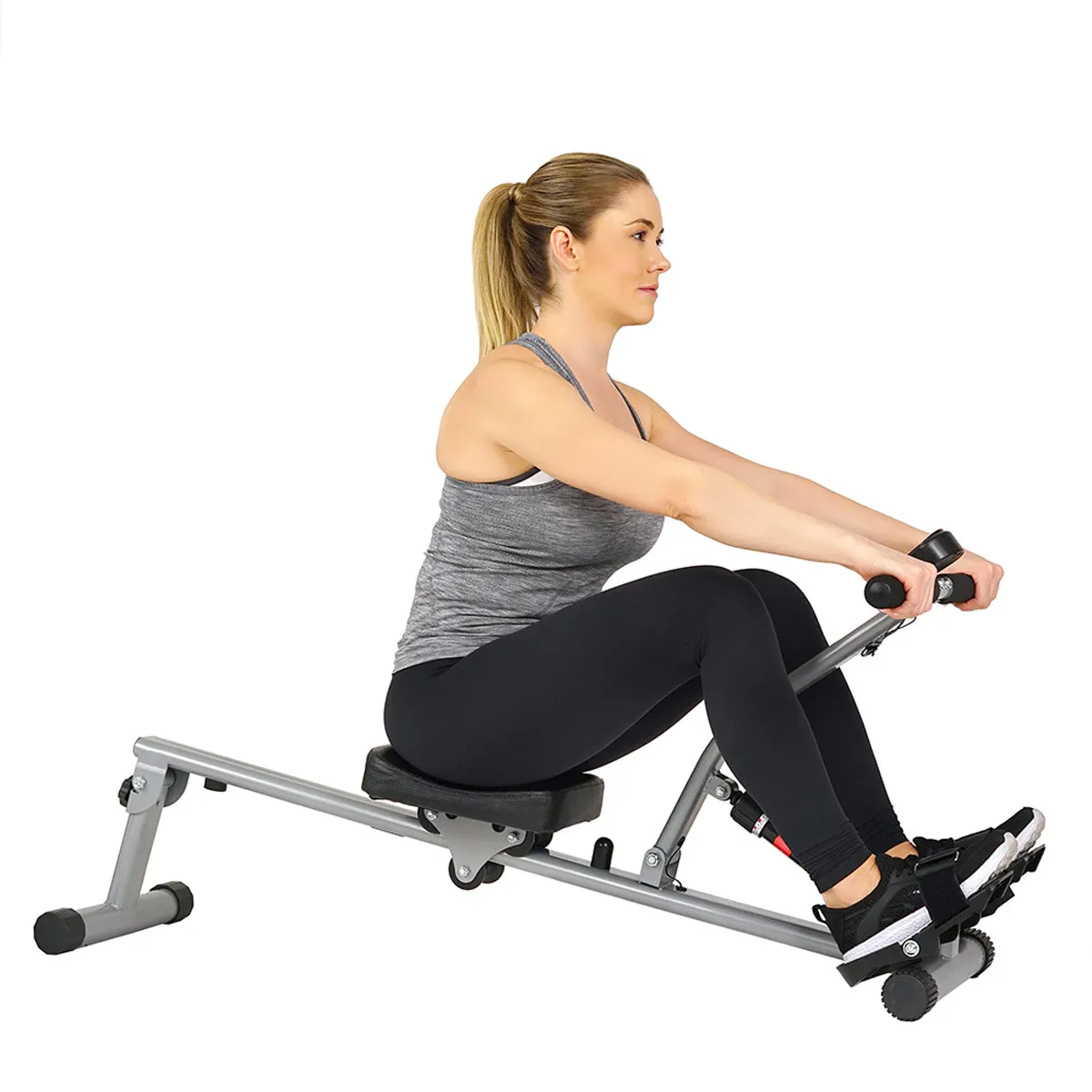 12 Adjustable Resistance Rowing Machine Rower w/ Digital Monitor