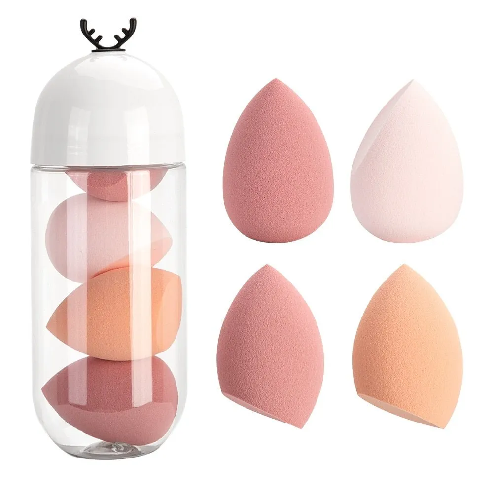 4pcs Makeup Blender Cosmetic Puff Makeup Sponge with Storage Box Foundation Powder Sponge Beauty Tool Women Make Up Accessories