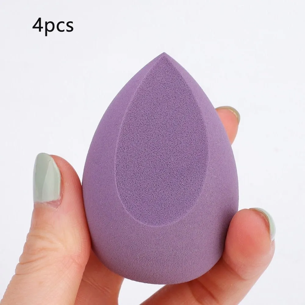 4pcs Makeup Blender Cosmetic Puff Makeup Sponge with Storage Box Foundation Powder Sponge Beauty Tool Women Make Up Accessories