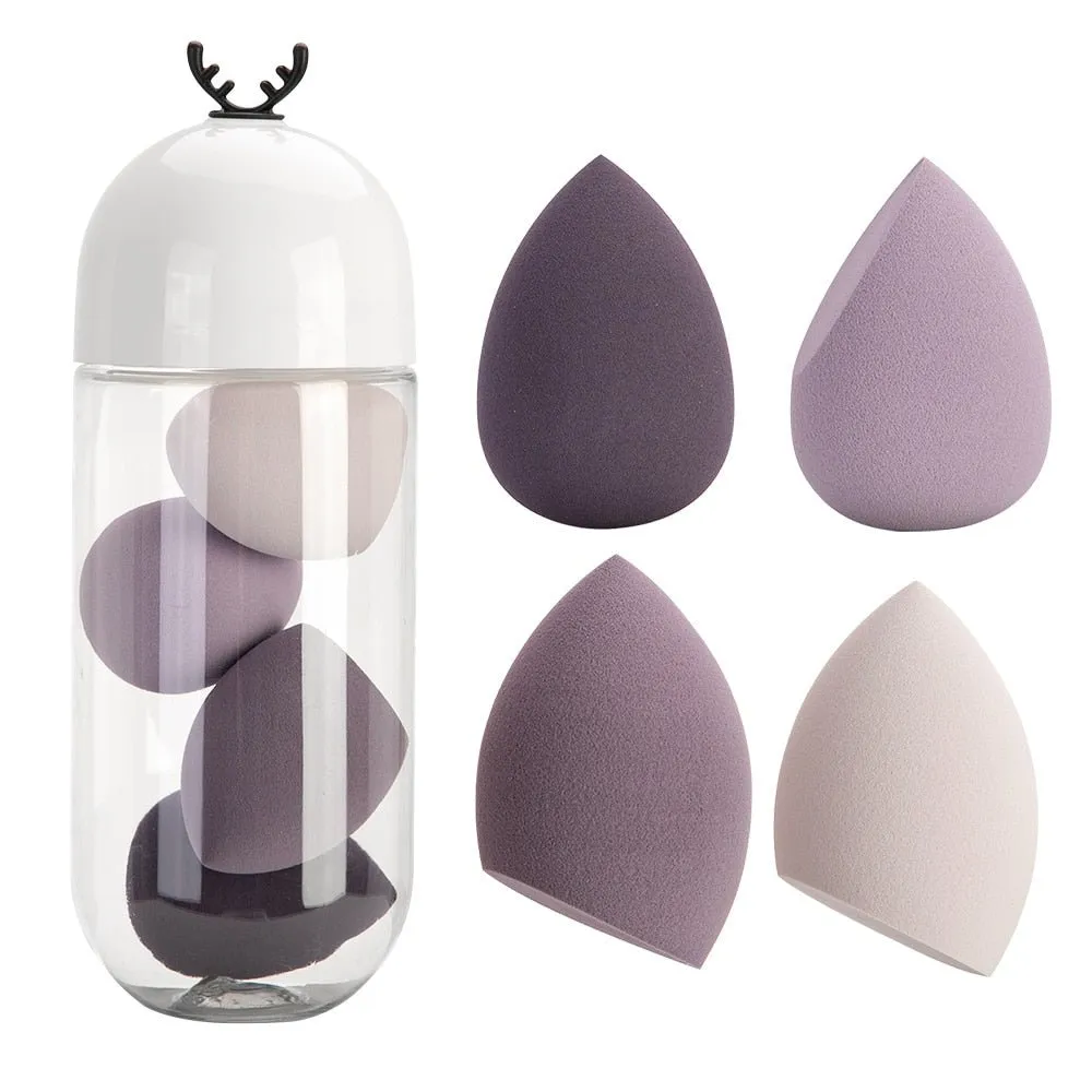 4pcs Makeup Blender Cosmetic Puff Makeup Sponge with Storage Box Foundation Powder Sponge Beauty Tool Women Make Up Accessories