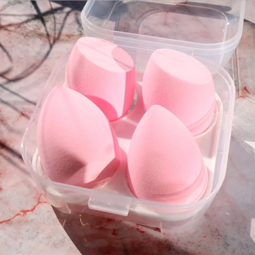 4pcs Makeup Blender Cosmetic Puff Makeup Sponge with Storage Box Foundation Powder Sponge Beauty Tool Women Make Up Accessories