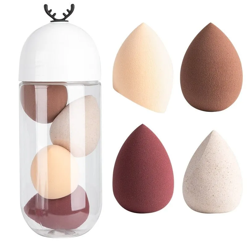 4pcs Makeup Blender Cosmetic Puff Makeup Sponge with Storage Box Foundation Powder Sponge Beauty Tool Women Make Up Accessories