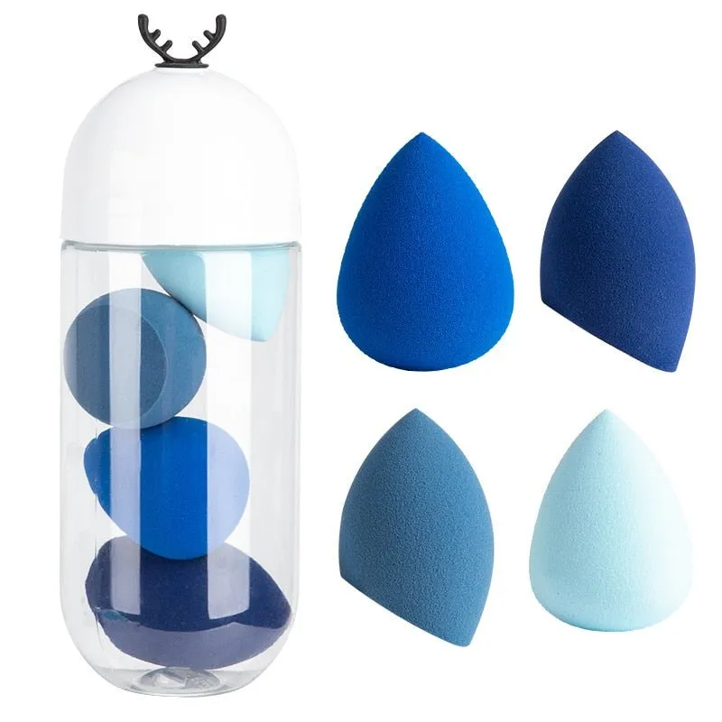 4pcs Makeup Blender Cosmetic Puff Makeup Sponge with Storage Box Foundation Powder Sponge Beauty Tool Women Make Up Accessories