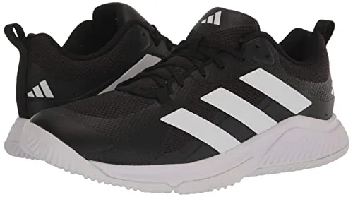 adidas Men's Court Team Bounce 2.0 Indoor Shoe, White/Black/White, 10