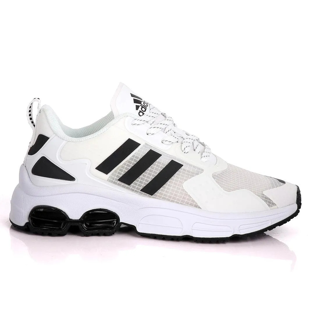 Adidas Sleek White Sneakers With Black Sole