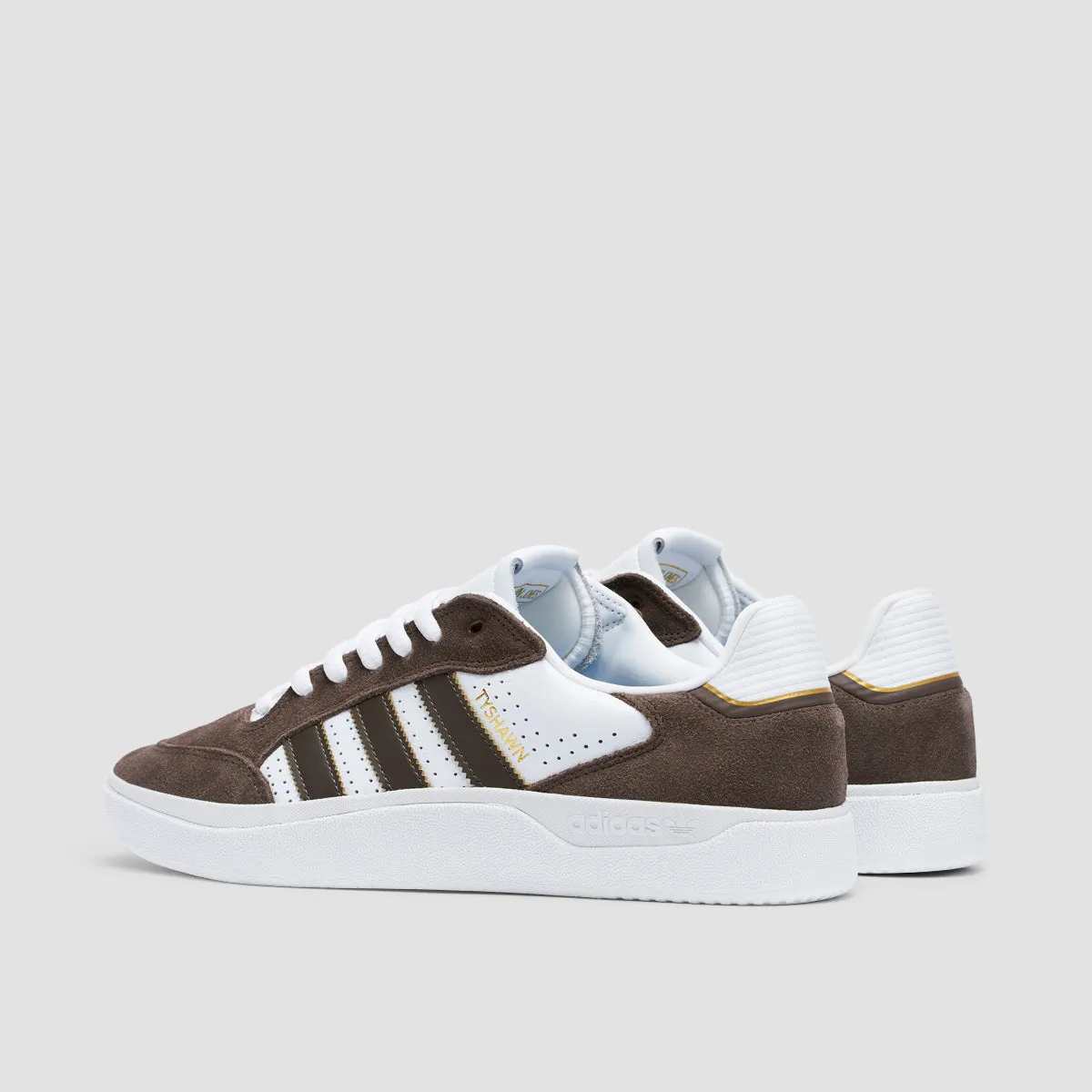 adidas Tyshawn Low Shoes - Brown/Ftwr White/Gold Met