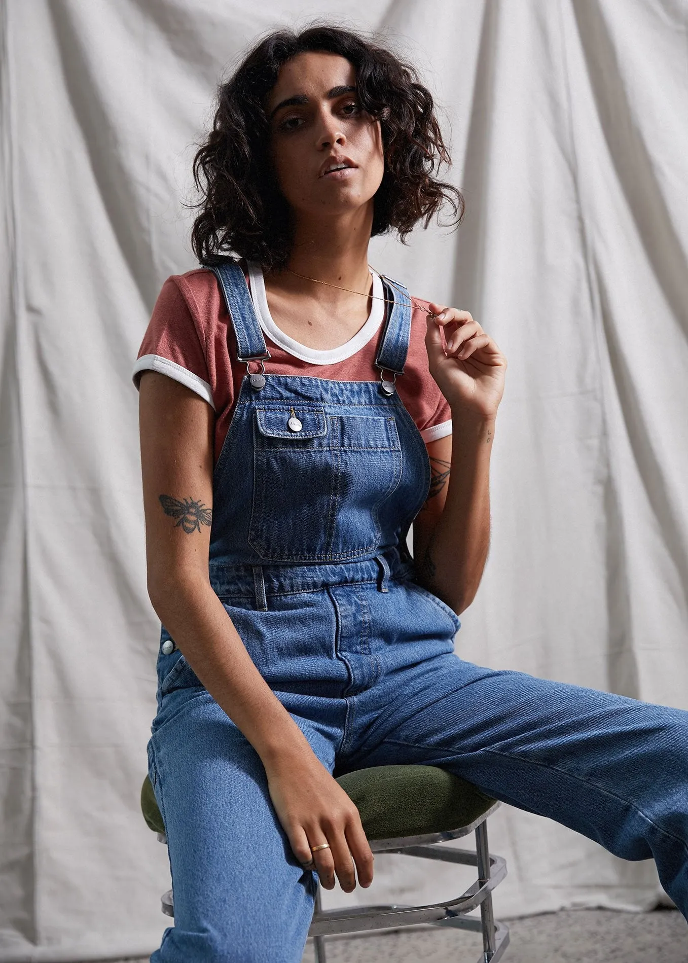 Afends Womens Holly - Denim Long Overalls