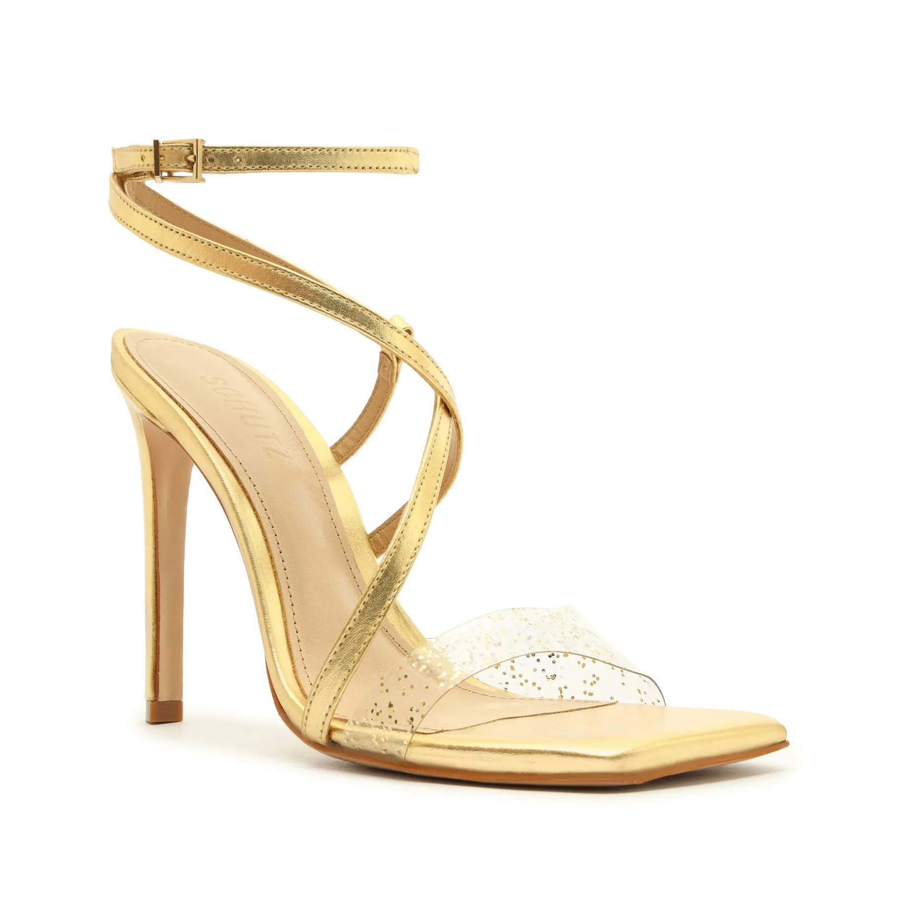 Aisha Leather & Vinyl Sandal