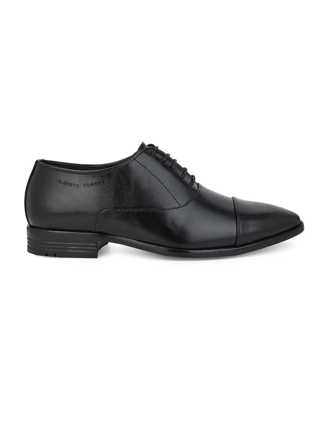 Alberto Torresi Synthetic Black Laceup Formal Shoes