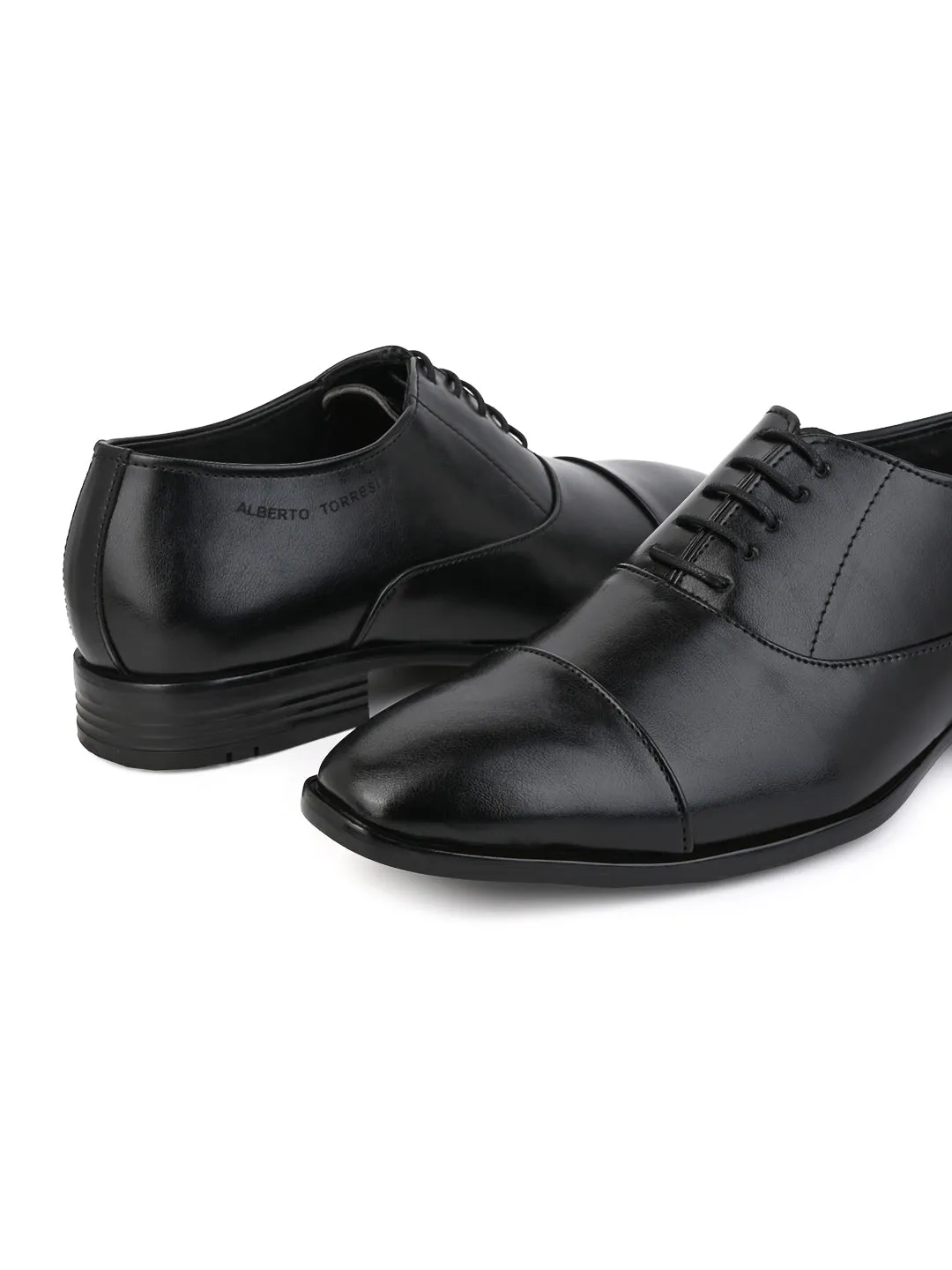 Alberto Torresi Synthetic Black Laceup Formal Shoes