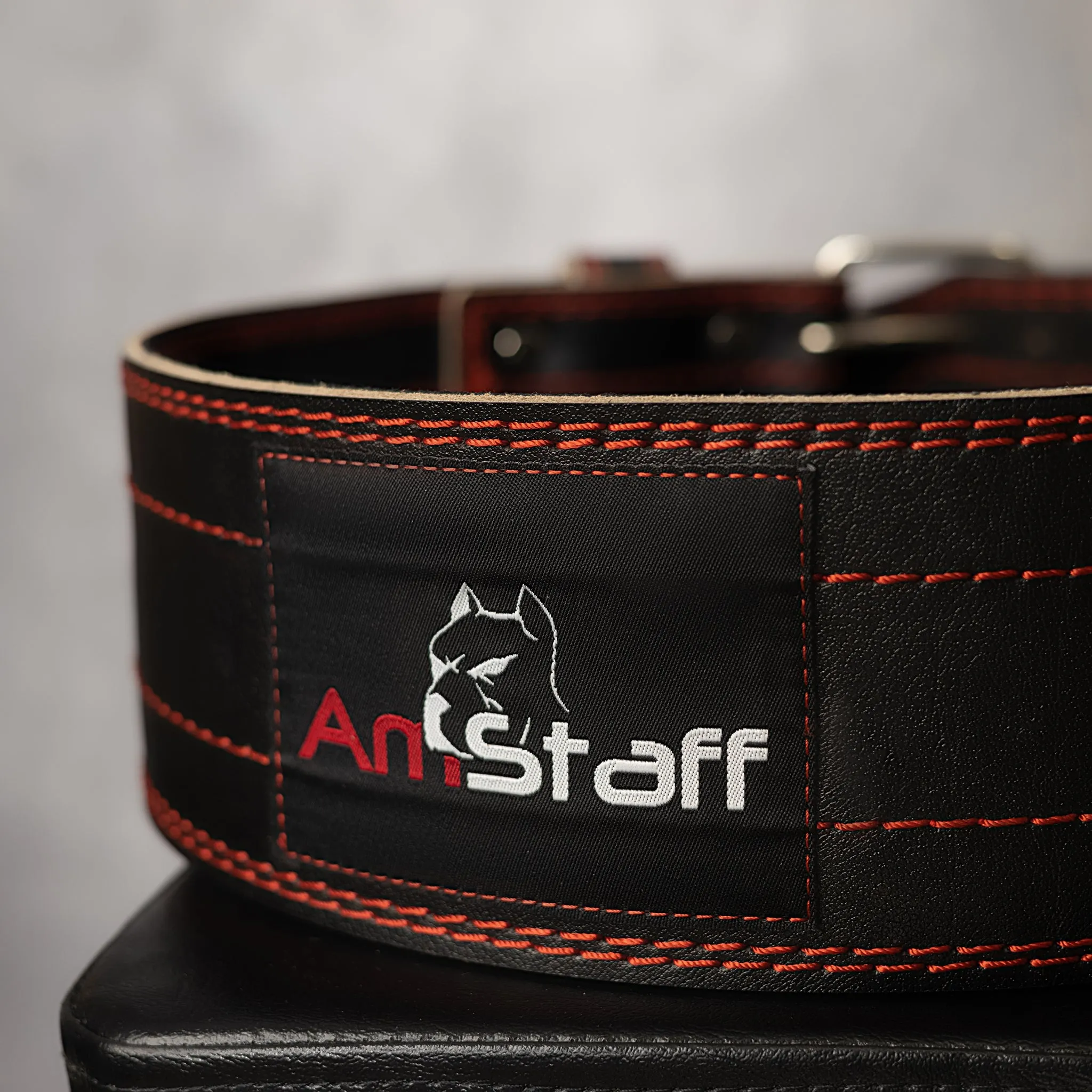 AmStaff Fitness Leather Powerlifting Belt