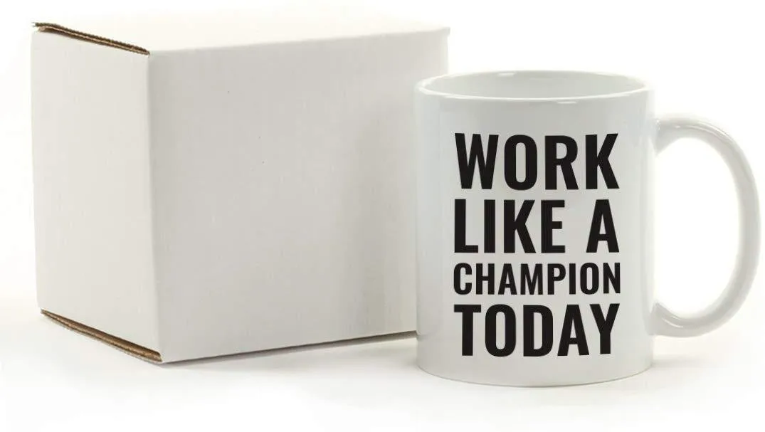 Andaz Press Fitness Coffee Mug Work Like a Champion Today