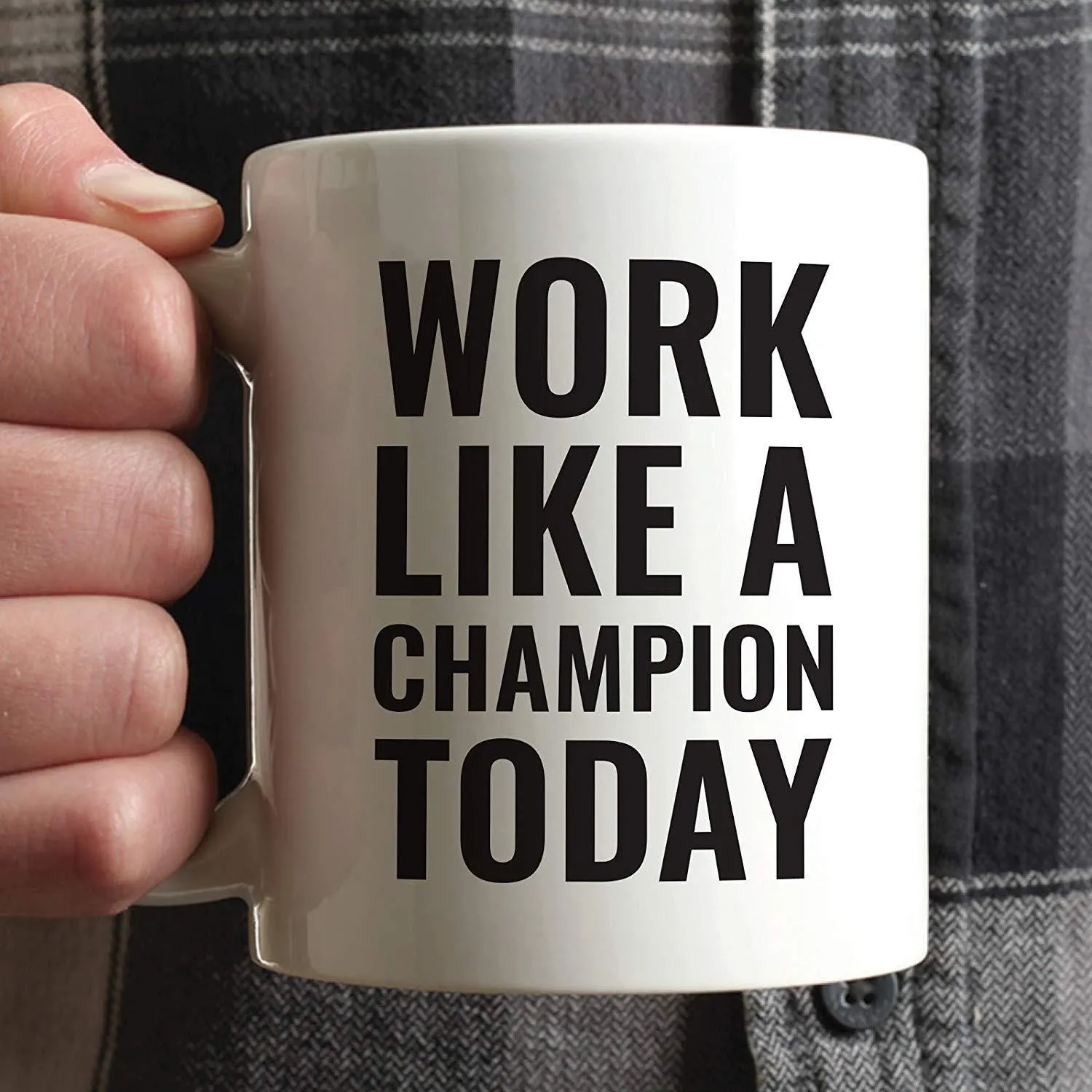 Andaz Press Fitness Coffee Mug Work Like a Champion Today