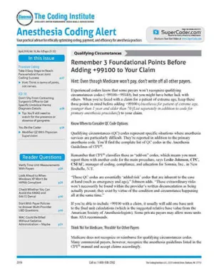 Anesthesia & Pain Management Coding Alert Magazine