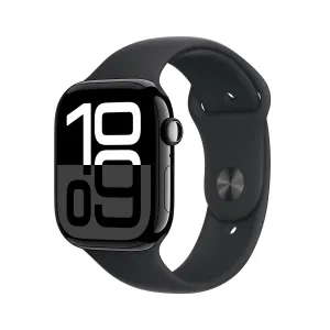 Apple Watch Series 10 GPS   Cellular 42mm Jet Black Aluminium Case with Black Sport Band - M/L