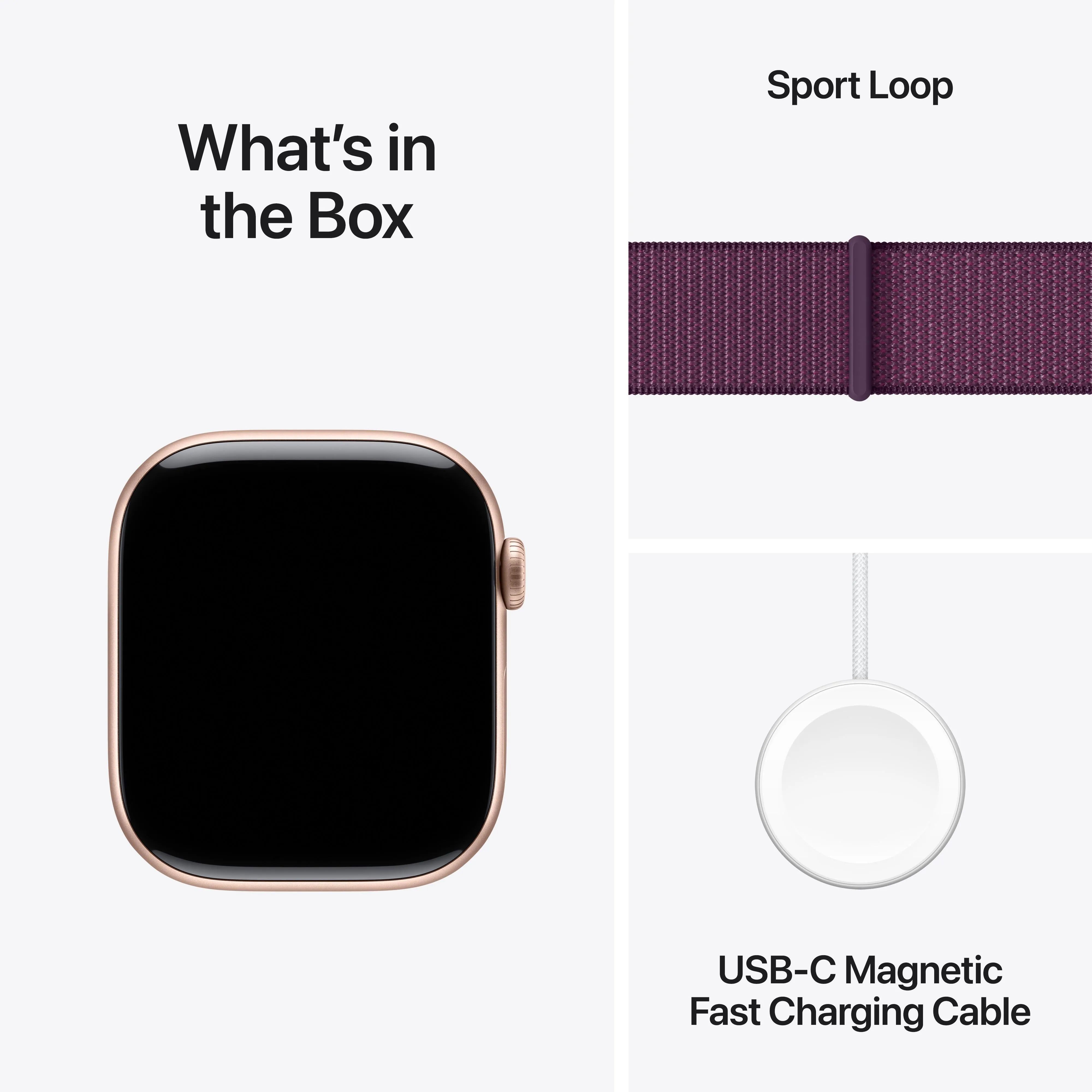 Apple Watch Series 10 GPS   Cellular 42mm Rose Gold Aluminium Case with Plum Sport Loop