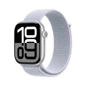 Apple Watch Series 10 GPS   Cellular 42mm Silver Aluminium Case with Blue Cloud Sport Loop