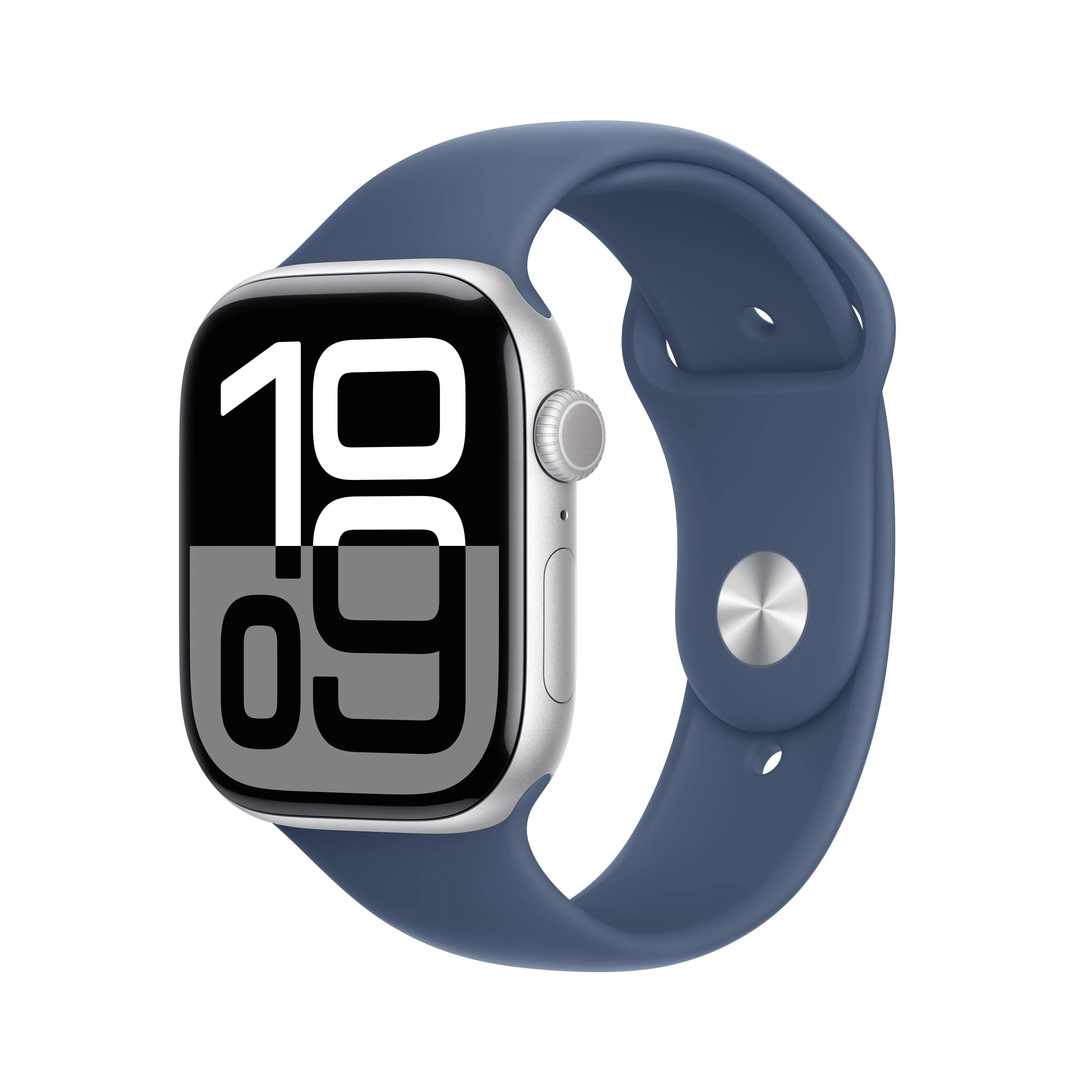 Apple Watch Series 10 GPS   Cellular 42mm Silver Aluminium Case with Denim Sport Band - S/M