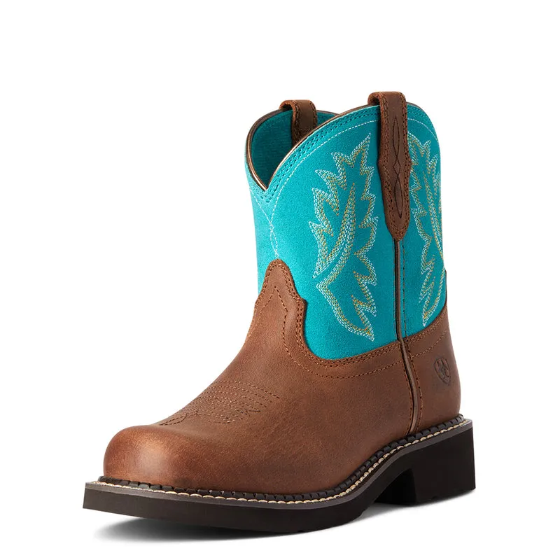 'Ariat' Youth Fatbaby Heritage Round Toe - Brown / Turquoise