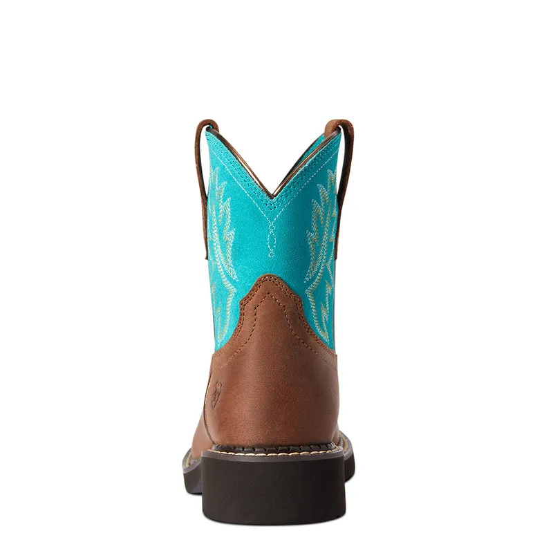 'Ariat' Youth Fatbaby Heritage Round Toe - Brown / Turquoise