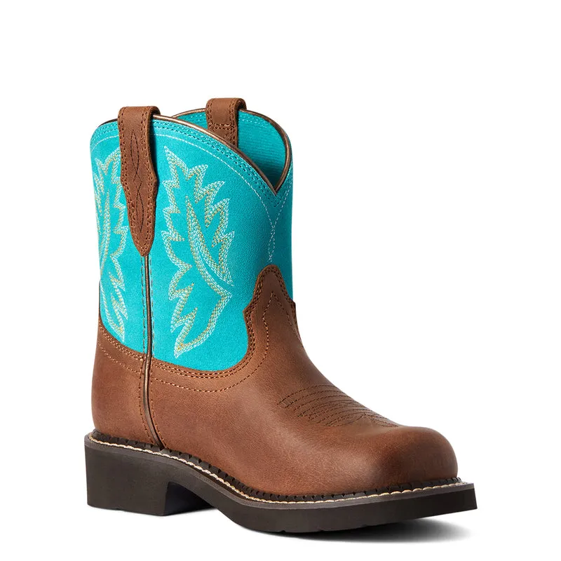 'Ariat' Youth Fatbaby Heritage Round Toe - Brown / Turquoise