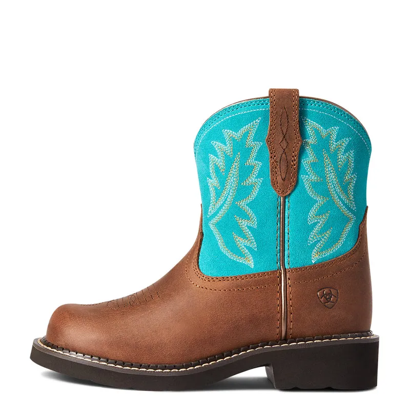 'Ariat' Youth Fatbaby Heritage Round Toe - Brown / Turquoise