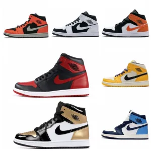 Authentique Original  Air Jordan rétro 1 mi OG Bio bidouille AJ1 hommes chaussures femmes basket-ball baskets Chicago