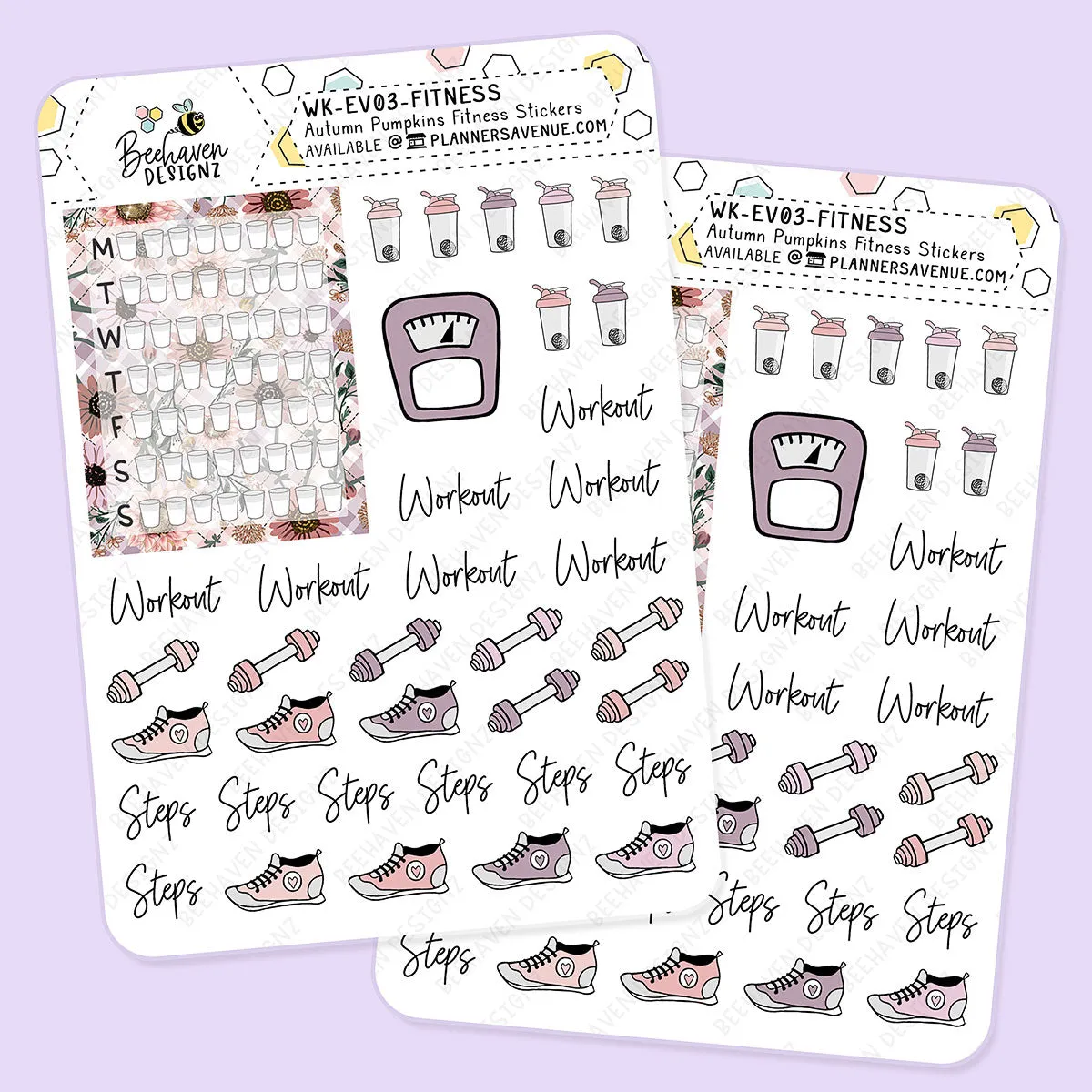 Autumn Pumpkin Fitness Planner Stickers