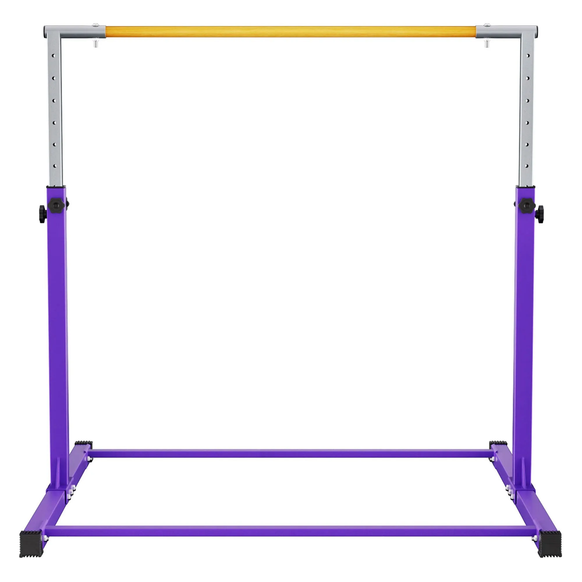 BalanceFrom Fitness 120" x 48" Exercise Mat & Adjustable Gymnastics Bar, Purple