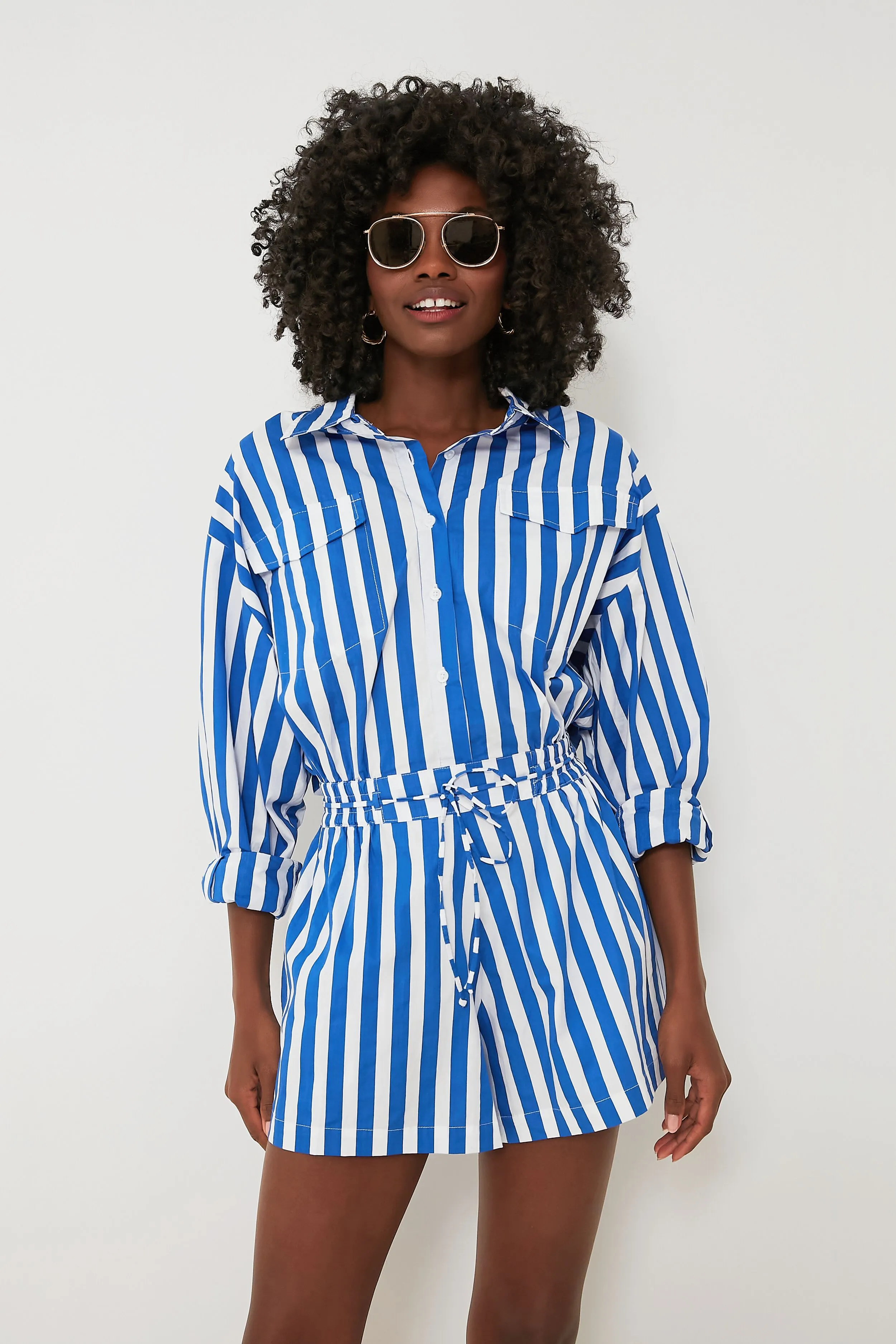 Bayou Stripe Cobalt Isole Playsuit