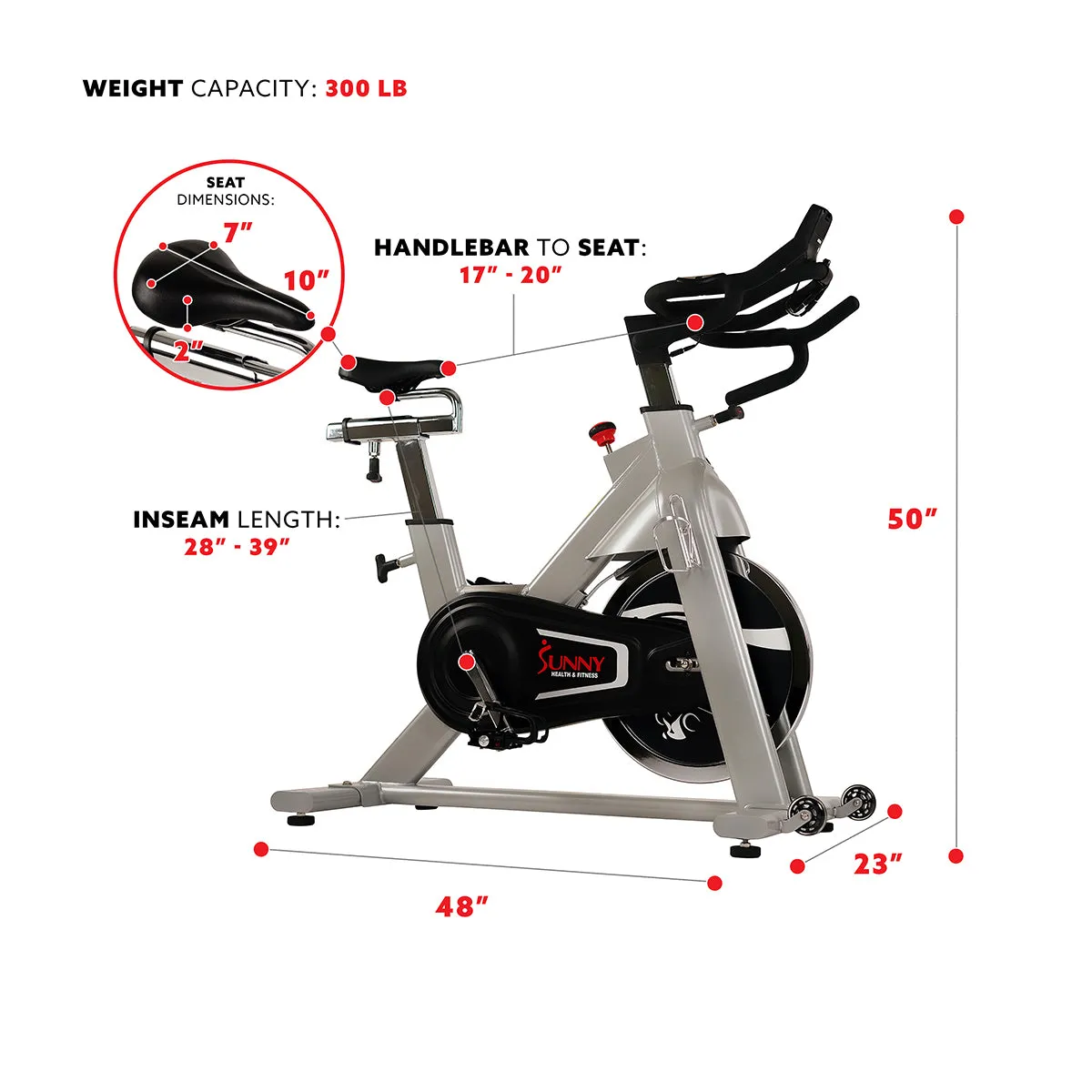 Belt Drive Exercise Bike with Cadence Sensor