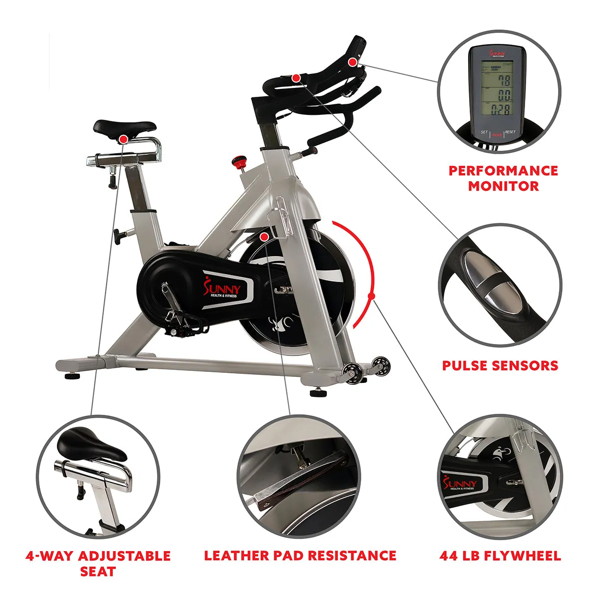 Belt Drive Exercise Bike with Cadence Sensor