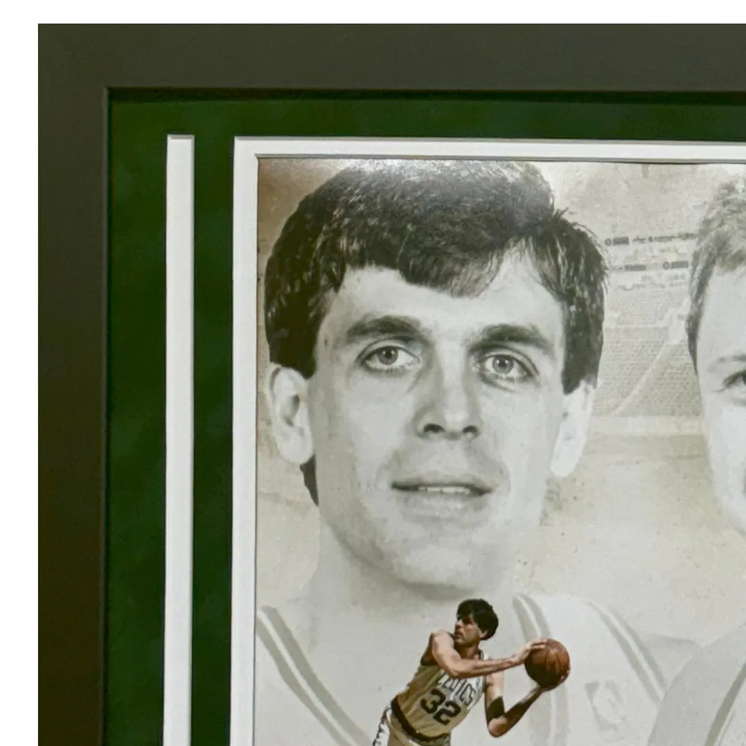 Big Three Larry Bird, Kevin McHale, Robert Parish Hand Signed & Framed Boston Celtics 16x20 Photo (JSA)