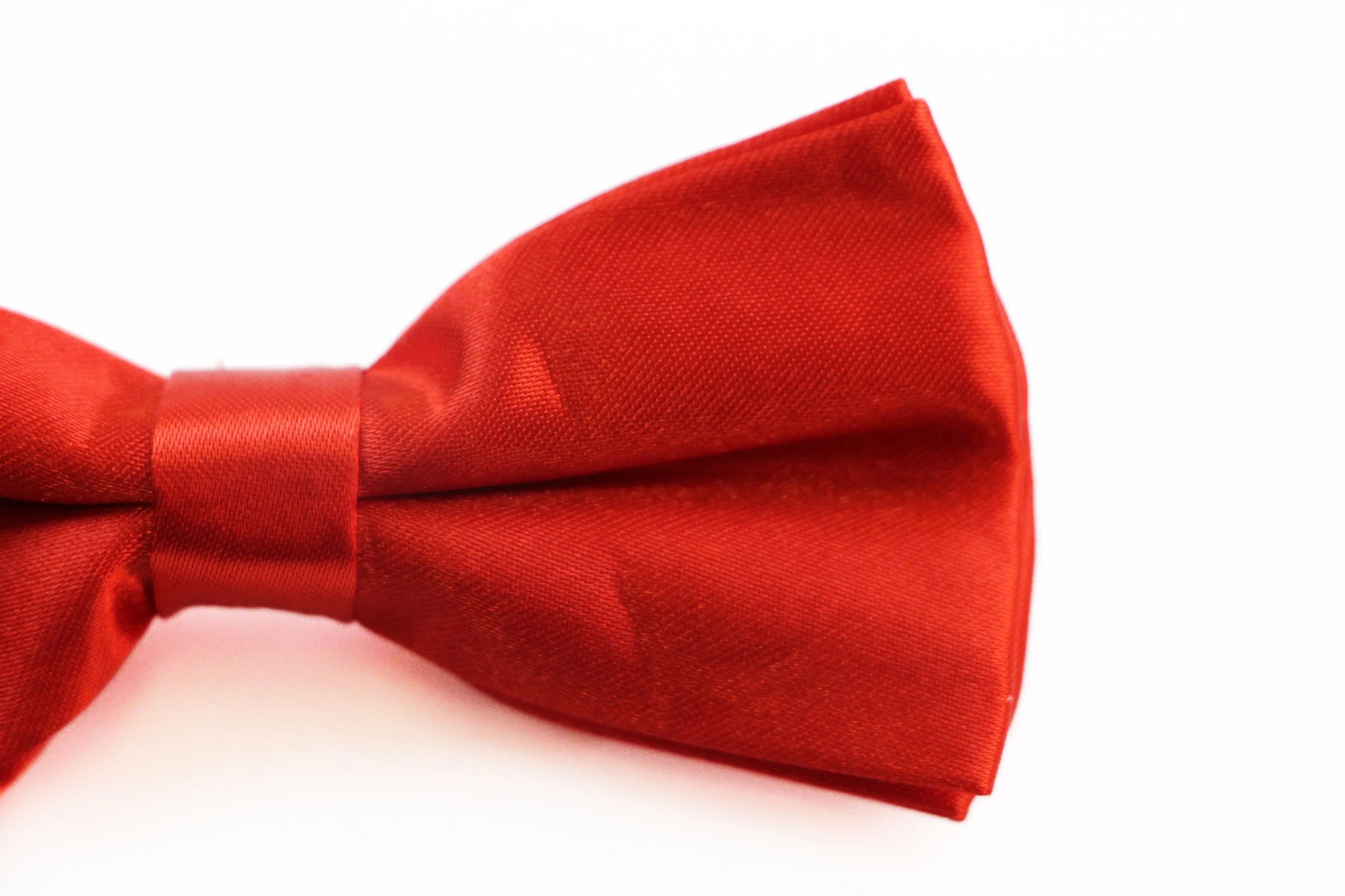 Boys Red Orange Plain Bow Tie