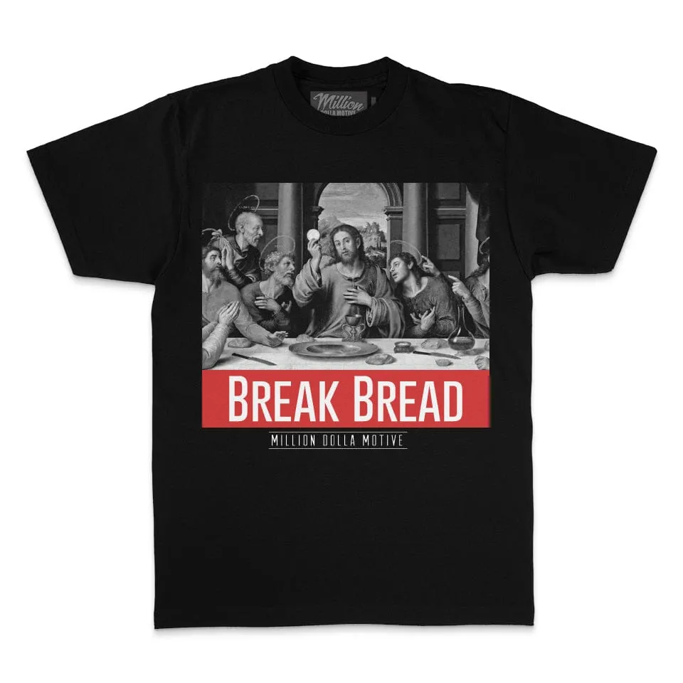 Break Bread - Red on Black T-Shirt