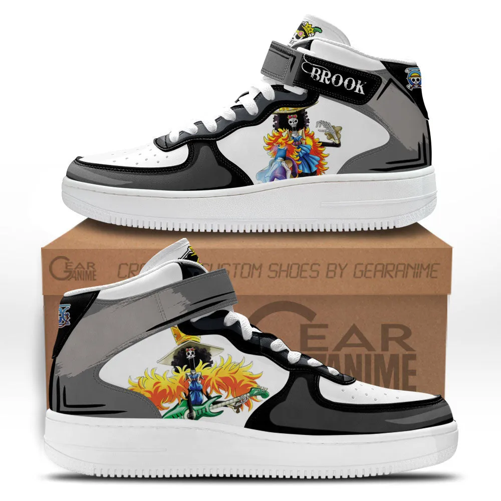 Brook Sneakers Air Mid OP Custom Anime Shoes