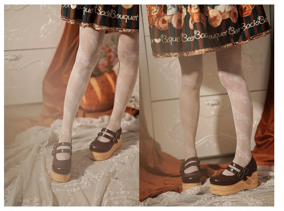 (Buy for me) MODO~Retro Lolita Round Toe Wood Bottom Shoes