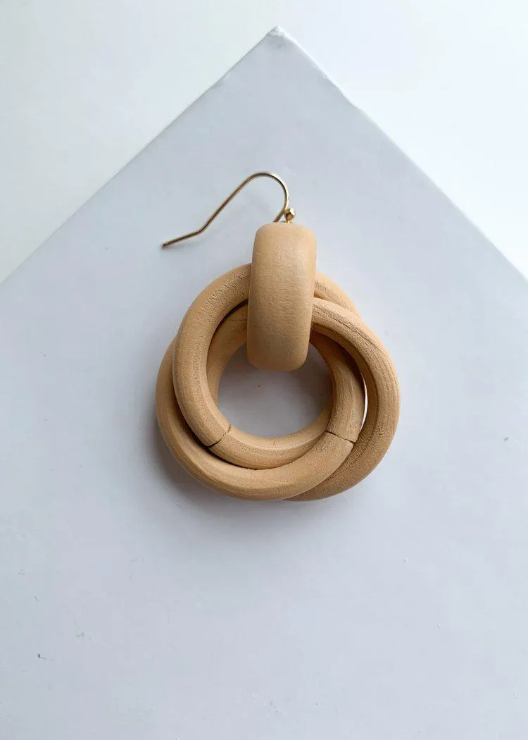 Camps Bay Natural Wooden Circular Drop Hoops