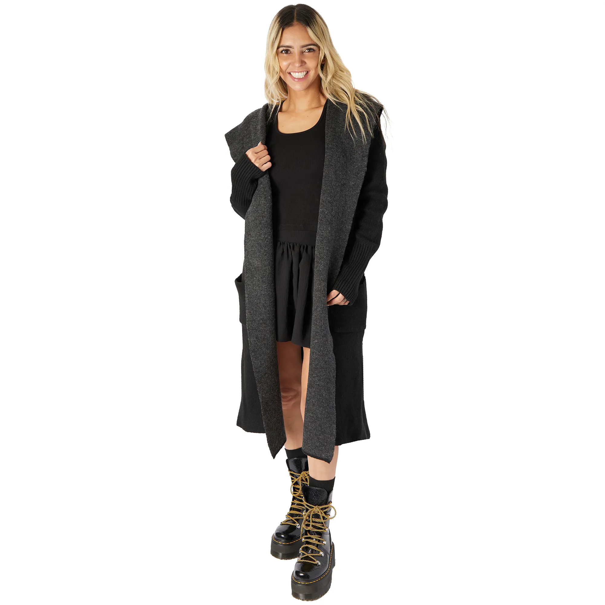 Chloe Two Tone Hooded Duster