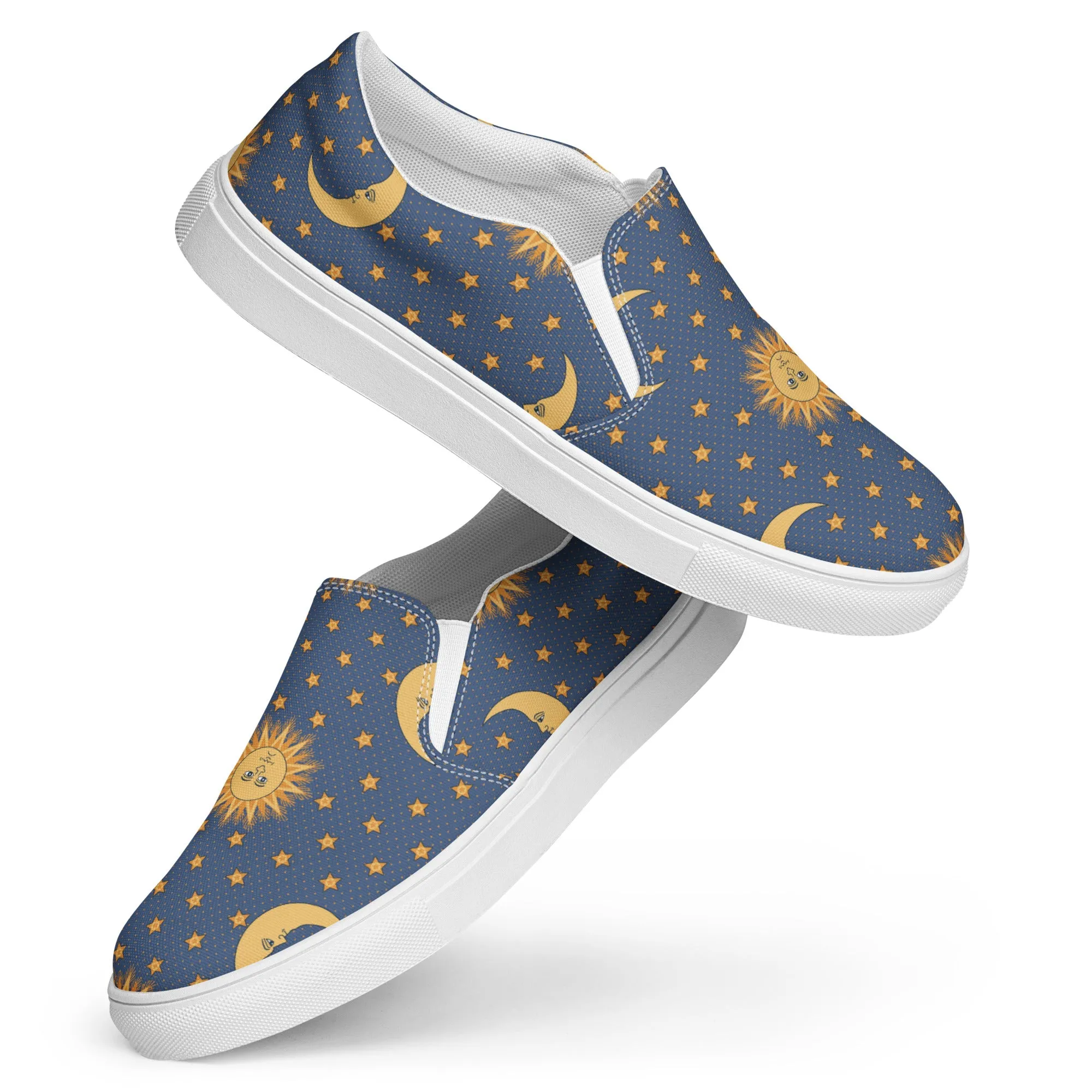 COM4T Sun & Moon Men’s Slip-On Canvas Fashion Shoes by IOBI Original Apparel