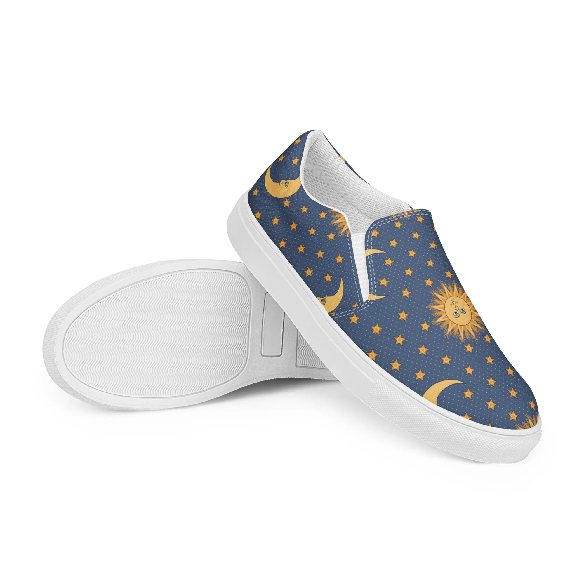 COM4T Sun & Moon Men’s Slip-On Canvas Fashion Shoes by IOBI Original Apparel