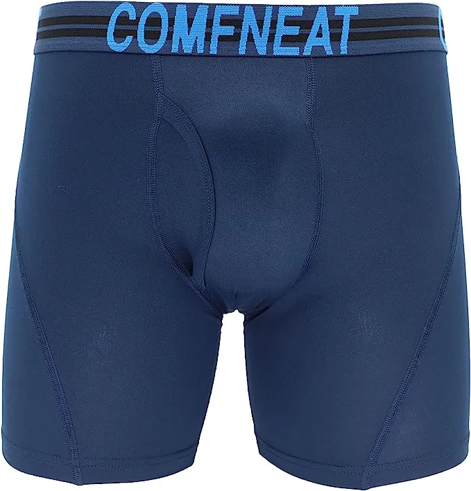 Comfneat Men's 4-Pack Athletic Boxer Briefs Sports Performance Underwear with Fly