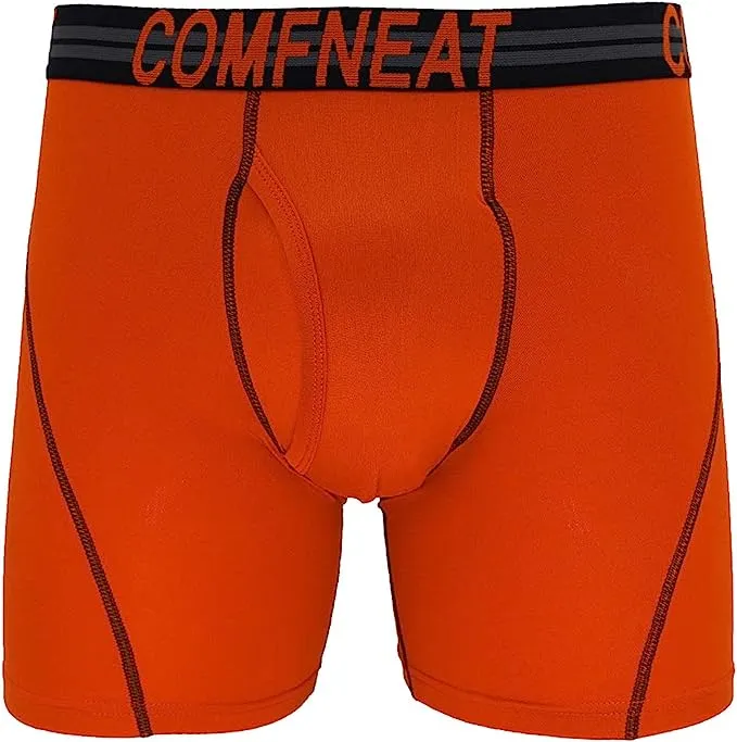 Comfneat Men's 4-Pack Athletic Boxer Briefs Sports Performance Underwear with Fly