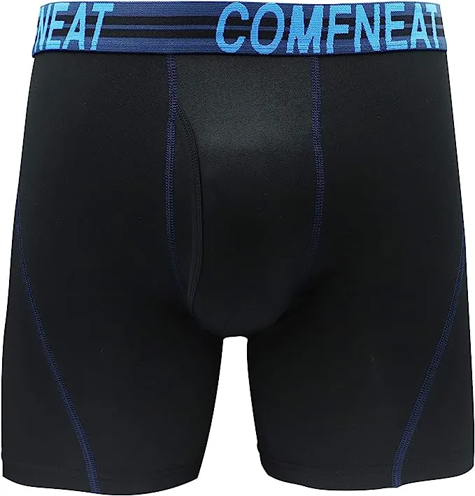 Comfneat Men's 4-Pack Athletic Boxer Briefs Sports Performance Underwear with Fly