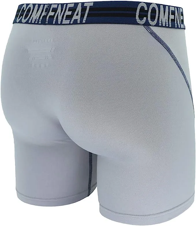 Comfneat Men's 4-Pack Athletic Boxer Briefs Sports Performance Underwear with Fly