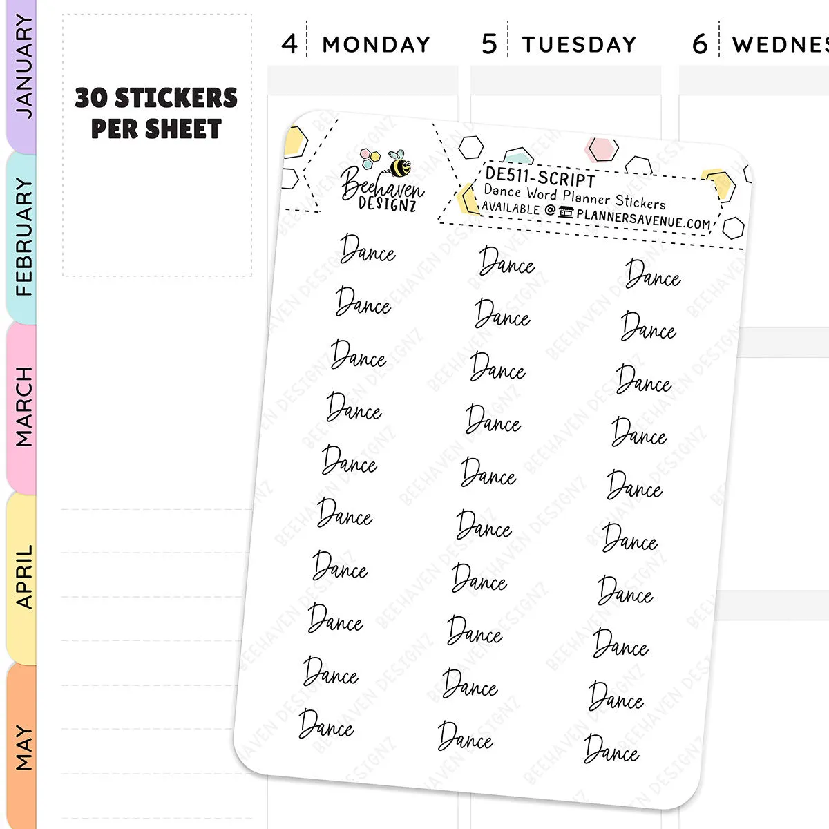 Dance Script Planner Stickers