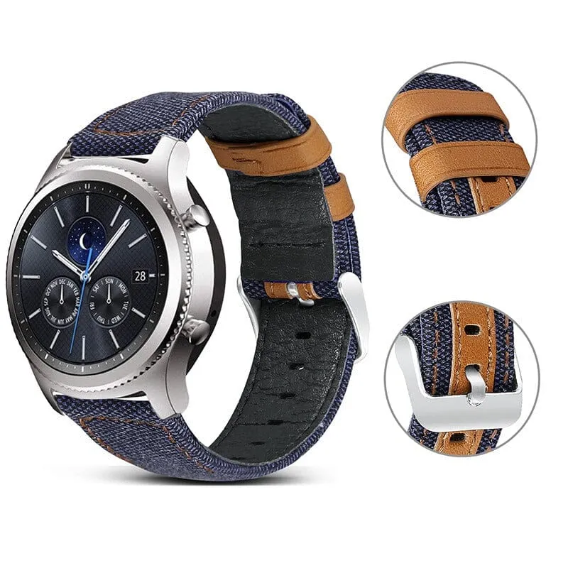 Denim & Leather Watch Straps Compatible with the Suunto 3 & 3 Fitness