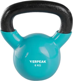 Durable Vinyl Kettlebell 6kg with Flat Bottom - Verpeak